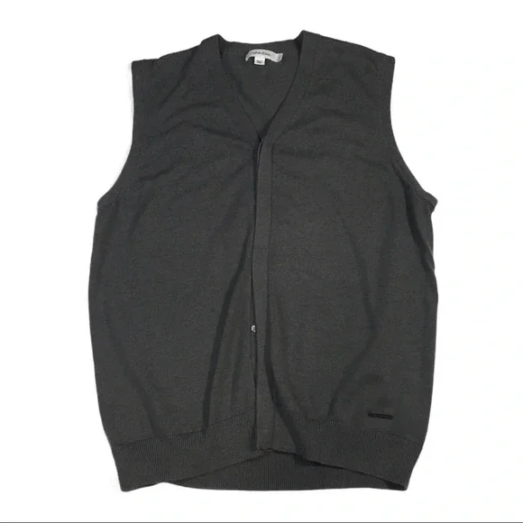 SW6 Calvin Klein Trendy Cardigan Sweater Vest L - Picture 1 of 5